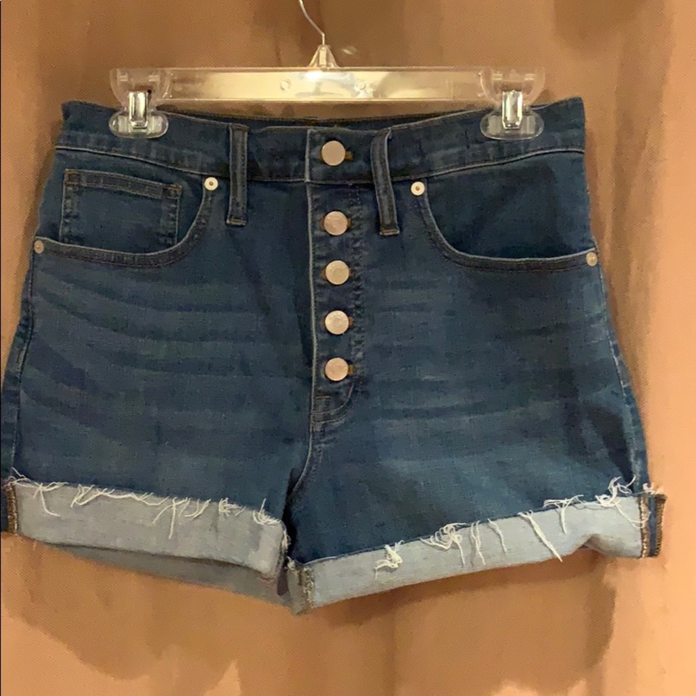 Madewell high-rise button fly denim shorts